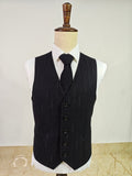 CHARCOAL MELANGE PINSTRIPE 3 PIECE SUIT