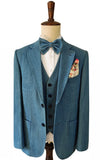 GREY BLUE DENIM 3 PIECE SUIT