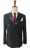 BLACK TUXEDO TENCEL WOOL 3 PIECE SUIT