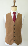 BROWN TENCEL LINEN 3 PIECE SUITS