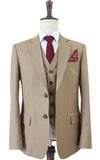 KHAKI WORSTED 3 PIECE SUIT