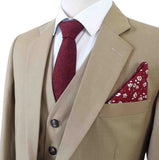 KHAKI WORSTED 3 PIECE SUIT