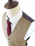 KHAKI WORSTED 3 PIECE SUIT