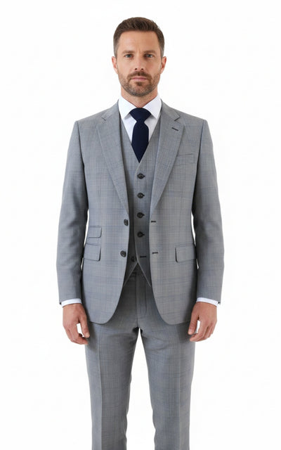 LIGHT GREY PRINCE OF WALES CHECK SUIT