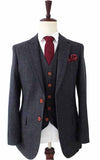 BDtailormade BLACK HERRINGBONE TWEED 3 PIECE SUIT - BDtailormade TWEED SUITStweedmaker hockerty menstweedsuit