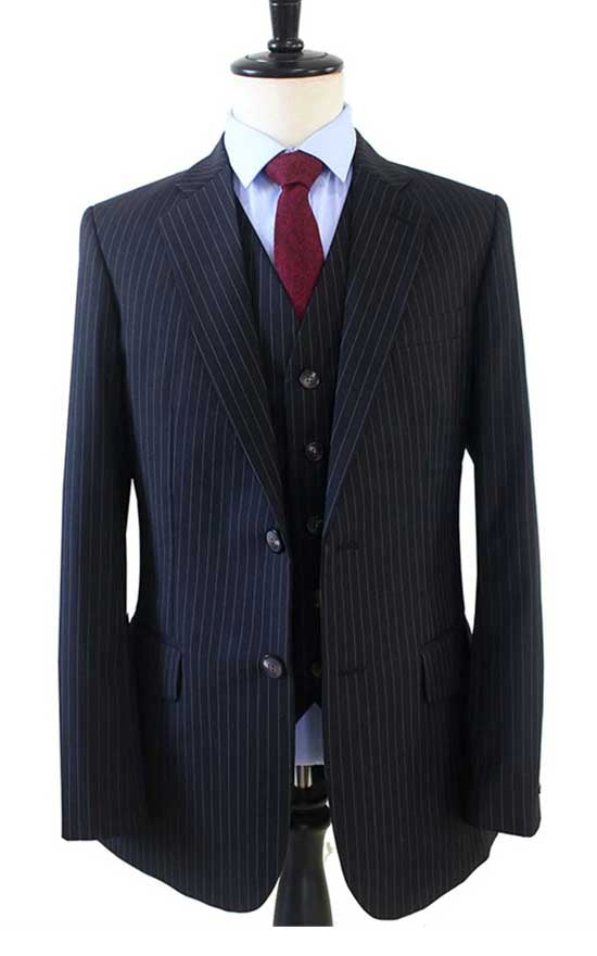 black pinstripe dress shirt Phix Men's Black Double Breasted Pinstripe Shirt In Size X-Large main image 0