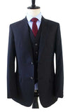 BLACK PINSTRIPE WORSTED 3 PIECE SUIT