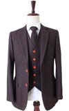 DARK BROWN BARLEYCORN TWEED JACKET