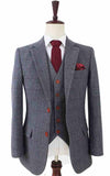 GREY HERRINGBONE TWEED 2 PIECE SUIT