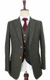 BDtailormade CLASSIC GREEN BARLEYCORN TWEED 2 PIECE SUIT - BDtailormade TWEED SUITStweedmaker hockerty menstweedsuit