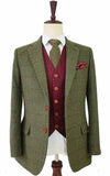 BDtailormade OLIVE GREEN PLAID TWEED 2 PIECE SUIT - BDtailormade TWEED SUITStweedmaker hockerty menstweedsuit