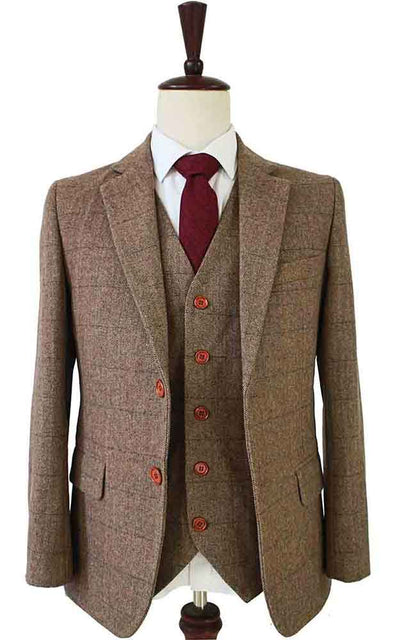 Light grey tweed 3 piece suit store