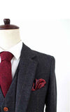 BDtailormade BLACK HERRINGBONE TWEED 2 PIECE SUIT - BDtailormade TWEED SUITStweedmaker hockerty menstweedsuit