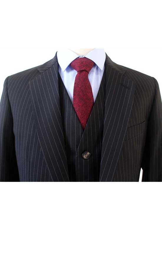 black pinstripe dress shirt Black Pinstripe Worsted 3 Piece Suit