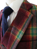 BDtailormade RAINBOW RED PLAID TWEED 2 PIECE SUIT - BDtailormade TWEED SUITStweedmaker hockerty menstweedsuit