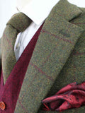 BDtailormade OLIVE GREEN PLAID TWEED 2 PIECE SUIT - BDtailormade TWEED SUITStweedmaker hockerty menstweedsuit