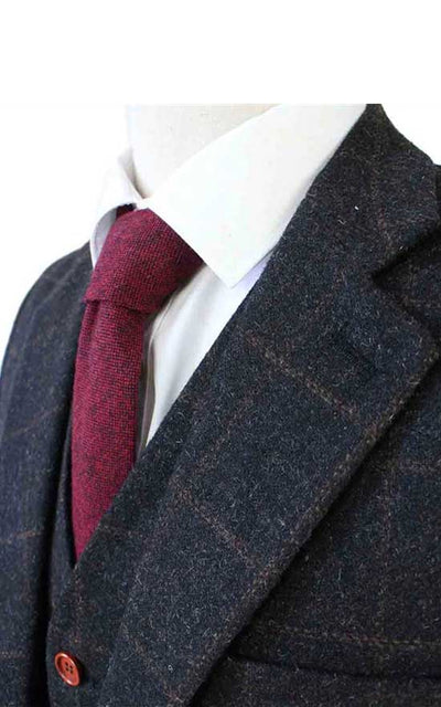 BDtailormade BLACK OVERCHECK PLAID TWEED 3 PIECE SUIT - BDtailormade TWEED SUITStweedmaker hockerty menstweedsuit