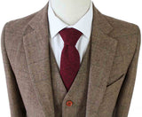 BDtailormade BROWN HERRINGBONE TWEED 2 PIECE SUIT - BDtailormade TWEED SUITStweedmaker hockerty menstweedsuit