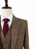 BDtailormade BROWN HERRINGBONE TWEED 2 PIECE SUIT - BDtailormade TWEED SUITStweedmaker hockerty menstweedsuit