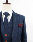 BDtailormade BLUE OVERCHECK PLAID TWEED 2 PIECE SUIT - BDtailormade TWEED SUITStweedmaker hockerty menstweedsuit