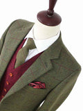 BDtailormade OLIVE GREEN PLAID TWEED 2 PIECE SUIT - BDtailormade TWEED SUITStweedmaker hockerty menstweedsuit