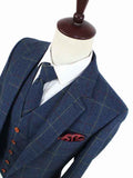 BDtailormade BLUE OVERCHECK PLAID TWEED 2 PIECE SUIT - BDtailormade TWEED SUITStweedmaker hockerty menstweedsuit