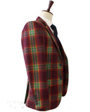 BDtailormade RAINBOW RED PLAID TWEED 2 PIECE SUIT - BDtailormade TWEED SUITStweedmaker hockerty menstweedsuit