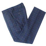 BLUE BEIGE WINDOWPANE CHECK TWEED 3 PIECE SUIT