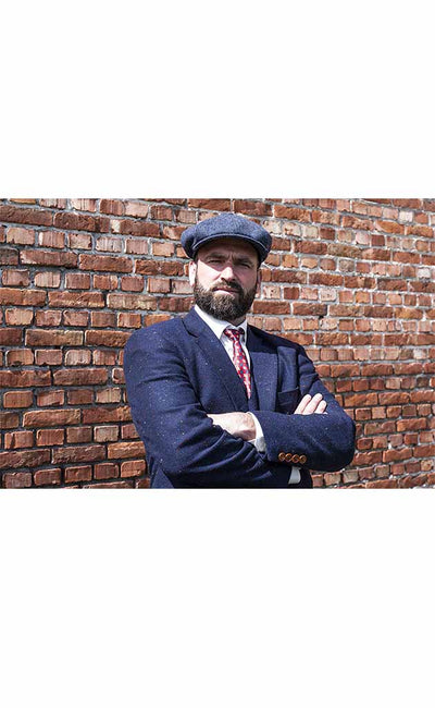 BDtailormade BLUE HERRINGBONE SPECKLE TWEED 3 PIECE SUIT - BDtailormade TWEED SUITStweedmaker hockerty menstweedsuit