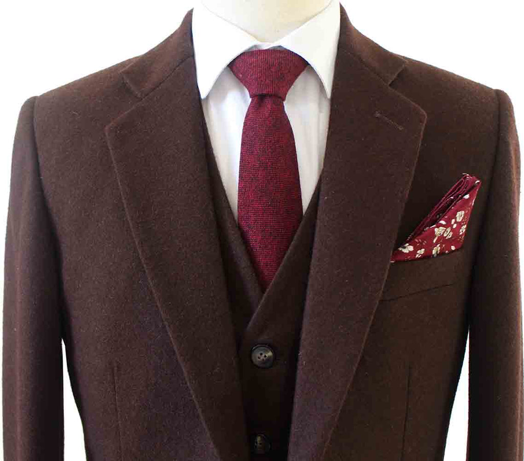 Brown Twill Tweed 3 Piece Suit