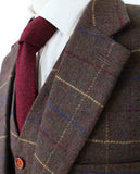 BDtailormade BROWN OVERCHECK PLAID TWEED 2 PIECE SUIT - BDtailormade TWEED SUITStweedmaker hockerty menstweedsuit