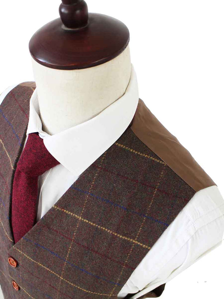 BDtailormade BROWN OVERCHECK PLAID TWEED 2 PIECE SUIT - BDtailormade TWEED SUITStweedmaker hockerty menstweedsuit