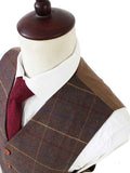 BDtailormade BROWN OVERCHECK PLAID TWEED 2 PIECE SUIT - BDtailormade TWEED SUITStweedmaker hockerty menstweedsuit