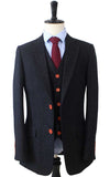 CHARCOAL SPECKLED DONEGAL TWEED 3 PIECE SUIT