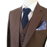 DARK BROWN 3 PIECE LINEN SUIT - BDtailormade