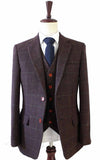 BDtailormade DARK BROWN PLAID TWEED 3 PIECE SUIT - BDtailormade TWEED SUITStweedmaker hockerty menstweedsuit