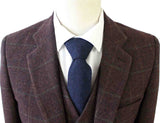 BDtailormade DARK BROWN PLAID TWEED 3 PIECE SUIT - BDtailormade TWEED SUITStweedmaker hockerty menstweedsuit