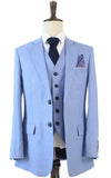 DUSTY BLUE 3 PIECE LINEN SUIT - BDtailormade