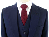 BDtailormade DARK BLUE BIRDSEYE WORSTED 3 PIECE SUIT - BDtailormade Worsted Suittweedmaker hockerty menstweedsuit