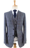 GREY PRINCE OF WALES OVERCHECK TWEED 3 PIECE SUIT