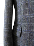 BDtailormade GREY PRINCE OF WALES OVERCHECK TWEED 3 PIECE SUIT - BDtailormade TWEED SUITStweedmaker hockerty menstweedsuit