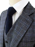 BDtailormade GREY PRINCE OF WALES OVERCHECK TWEED 3 PIECE SUIT - BDtailormade TWEED SUITStweedmaker hockerty menstweedsuit