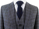 BDtailormade GREY PRINCE OF WALES OVERCHECK TWEED 3 PIECE SUIT - BDtailormade TWEED SUITStweedmaker hockerty menstweedsuit