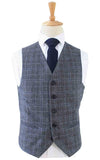 BDtailormade GREY PRINCE OF WALES OVERCHECK TWEED 3 PIECE SUIT - BDtailormade TWEED SUITStweedmaker hockerty menstweedsuit