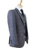 BDtailormade GREY PRINCE OF WALES OVERCHECK TWEED 3 PIECE SUIT - BDtailormade TWEED SUITStweedmaker hockerty menstweedsuit