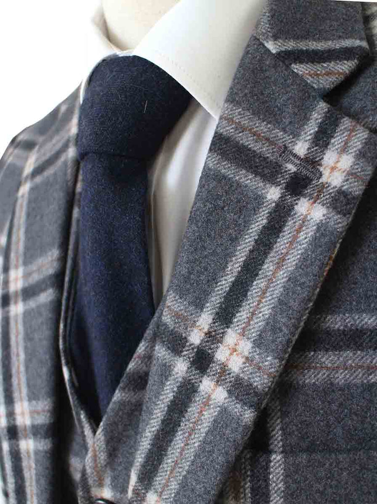 BDtailormade GREY WINDOWPANE PLAID TWEED 2 PIECE SUIT - BDtailormade TWEED SUITStweedmaker hockerty menstweedsuit