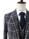 BDtailormade GREY WINDOWPANE PLAID TWEED 3 PIECE SUIT - BDtailormade TWEED SUITStweedmaker hockerty menstweedsuit