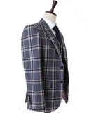 BDtailormade GREY WINDOWPANE PLAID TWEED 3 PIECE SUIT - BDtailormade TWEED SUITStweedmaker hockerty menstweedsuit