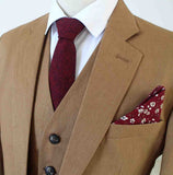 LIGHT BROWN 3 PIECE LINEN SUIT - BDtailormade