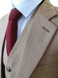 BDtailormade LIGHT BROWN PRINCE OF WALES CHECK SUIT - BDtailormade Worsted Suittweedmaker hockerty menstweedsuit